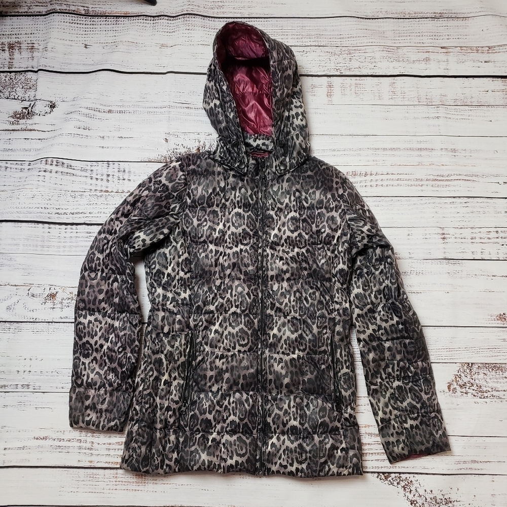 Down puffer jacket with hood 🐆 Leopard Print - Nuage Sport - Medium